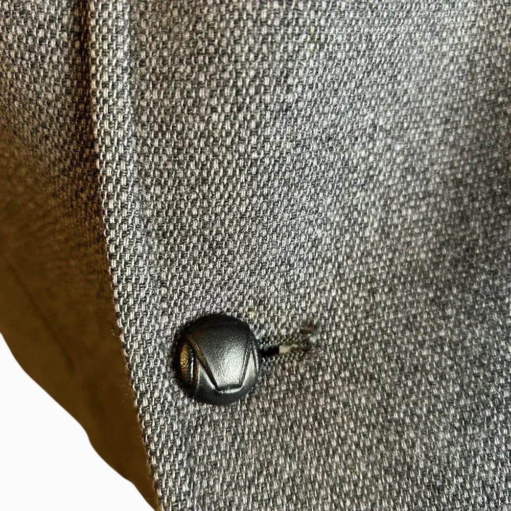 VTG Pendleton Suede Shoulder Elbow Patches Wool Blazer Tweed Coat Gray 44 Long